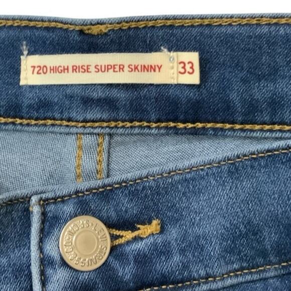 Levis 720 Red Tab Jeans Womens 33x29 High Rise Super Skinny Stretch Denim NWT - Picture 8 of 12